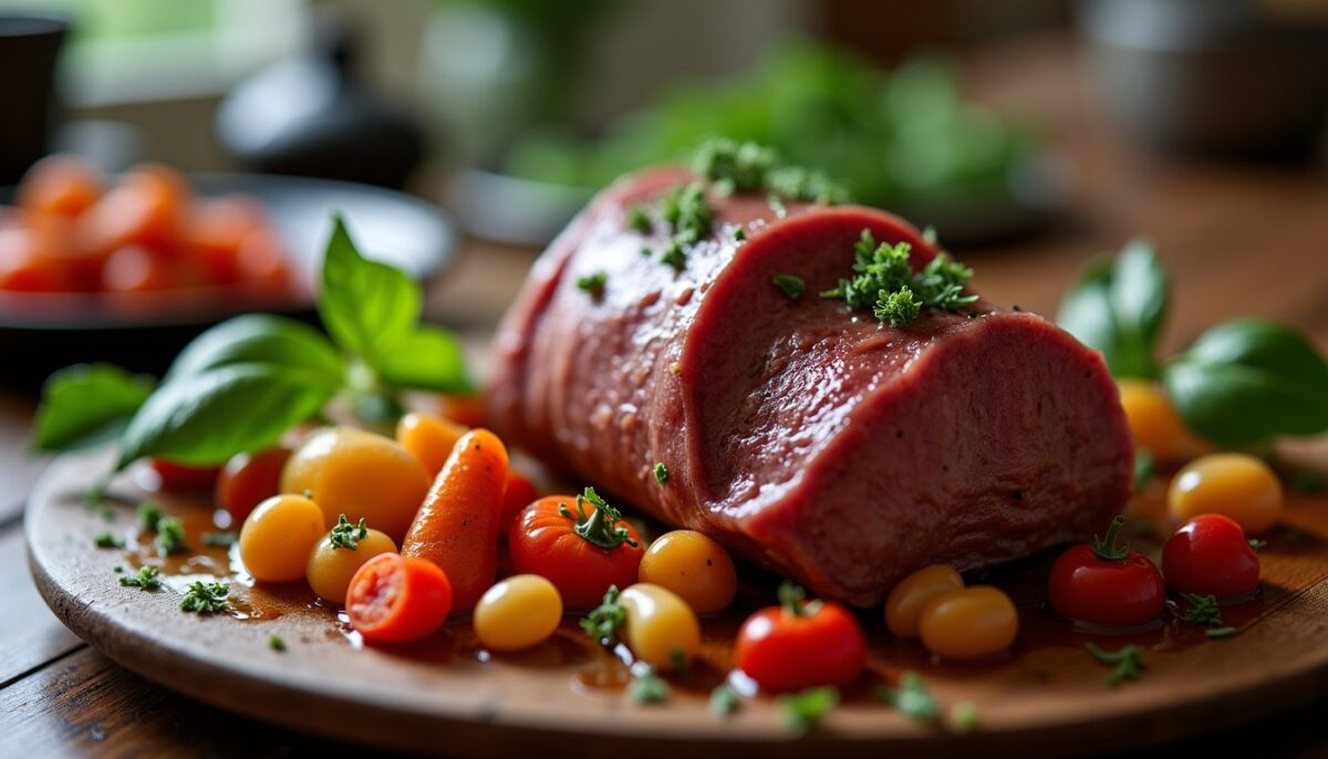 Délicieux jarret de bœuf braisé aux légumes de saison : une recette fondante et savoureuse