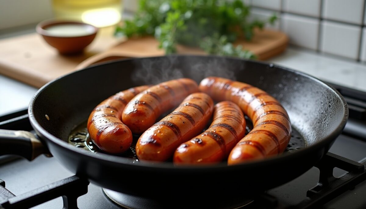 Maîtrisez la cuisson des diots à la poêle : astuces simples et temps parfaitement dosés
